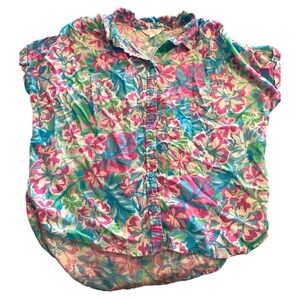 Time and Tru Pink and Blue Button Down Shirt Relaxed Fit